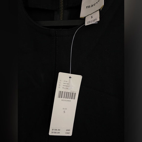 ANTHROPOLOGIE Maeve Cap-Sleeve Slim Mini Dress S new nwt BLACK color - Picture 5 of 5